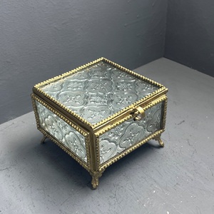 <b>Small</b> Jewelry <b>Box</b> with Brass & Glass Storage Organizer for Necklace and Ring-<b>Gift</b> Purpose - Product Image 4