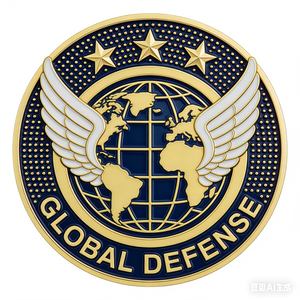 Pièce de défi personnalisée moderne en alliage de zinc, plaquée or brillant, émail souple, découpe et impression, commémorative Air Wing, objet de collection - Product Image 4