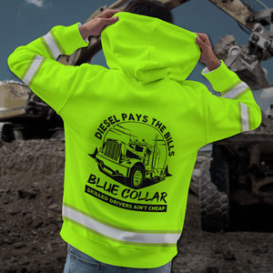 Chemise de sécurité réfléchissante à manches longues à capuche Hi Vis pour hommes et femmes Pay the Bill Collection - Product Image 5