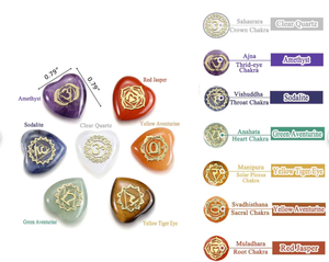 การรักษาหินสัญลักษณ์เรกิสำหรับการตกแต่งงานฝีมือคริสตัล7จักระหินปาล์มชุดตกแต่งบ้านธรรมชาติรักอัญมณี - Product Image 6