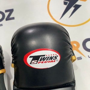 New Top Selling Twins Grappling Half Finger MMA Gloves Customized Black/Golden Mixed Martial Arts Training Synthetic Leather - Product Image 2