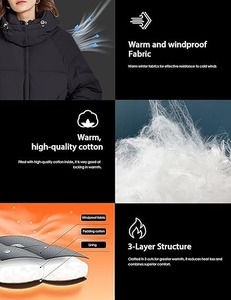 เสื้อแจ็คเก็ตขนเป็ดบอมเบอร์หนาแบบทันสมัยสำหรับผู้หญิงเสื้อแจ็คเก็ตขนเป็ดระบายอากาศได้ดีสำหรับฤดูหนาวตกแต่งโลโก้ผ้าเมมโมรี่สำเร็จรูป - Product Image 3