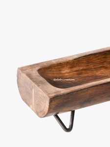 Natural Edge Wood <b>Log</b> Serving Tray with Metal Legs Rustic Handcrafted Wooden Platter for Serving, Display, and Home <b>Decor</b> - Product Image 3