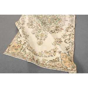 4.2x7.8 ft Vintage Rug, Turkish Area Rug, Green <b>Brown</b> Camouflage Rug - Product Image 4