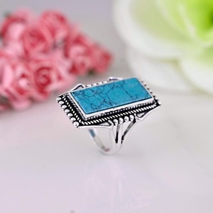 925 argent Sterling Boho Style bague à la main Turquoise pierres précieuses bijoux classiques pour les femmes cadeau de mariage accessoire de fête pour les femmes - Product Image 3