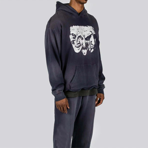 Sweat à capuche vintage imprimé délavé à l'acide 100 % coton, écologique et respirant, personnalisable avec des designs accrocheurs pour hommes et femmes - Product Image 2