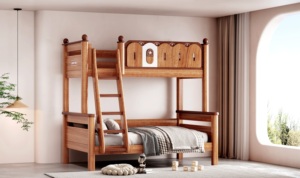 โครงเตียงสองชั้นไม้มะฮอกกานีแท้สำหรับเด็ก - Product Image 3