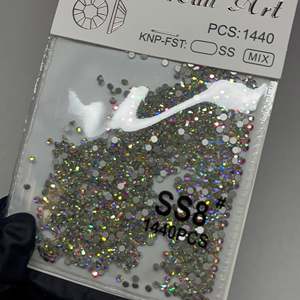 Confezione di Strass A10jet Crystal SS8 AB 1440 per Unghie, Set Decorativo di Strass Scintillanti - Product Image 3