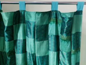 Indien fait à la main bohème Vintage rideaux coton soie Sari Patchwork Hippie Style pour ferme maison fenêtre décorations de mariage - Product Image 6