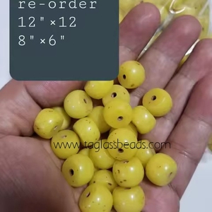 Handmade Chunky <b>Red</b> & Yellow Glass <b>Beads</b> Old Look Vintage Style for Jewelry Designers and Wholesale Supply - Product Image 1