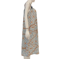 Robe décontractée simple de haute qualité, mini et grande taille, imprimé floral batik, col carré, sans manches, en rayonne, séchage rapide, coupe ample, avec nœud, 300g 1