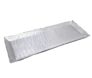 Bandeja de servicio martillada brillante de acero inoxidable de diseño minimalista, bandeja de servicio decorativa para comedor con asas - Product Image 2