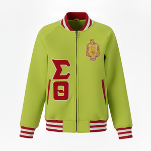 Chaqueta Universitaria Delta Sigma Theta de Moda, Chaqueta Varsity de Lana con Apliques Bordados Personalizados con Letras Griegas, Ropa Griega al por Mayor - Product Image 4