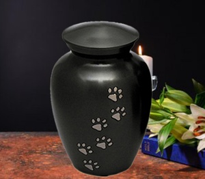 Urne funéraire de luxe en laiton noir Paw Pet de style européen Fournitures funéraires de qualité supérieure - Product Image 2
