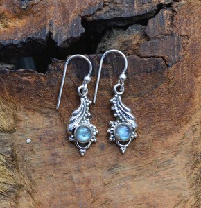 Boucles d'oreilles en argent sterling avec labradorite, bijoux en pierres précieuses faits à la main, cadeau élégant pour femmes - Product Image 5