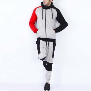 Diseño personalizado 100% algodón ropa deportiva invierno Casual cremallera sudaderas con capucha y pantalones con contraste Color impreso 2 piezas conjunto - Product Image 1