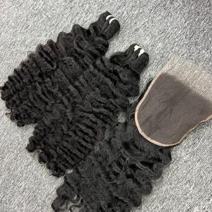 Peluca birmana con encaje frontal de pelo virgen y rizado, superventas, cabello humano al por mayor, Pelo Rizado birmano sin procesar de 100% - Product Image 5