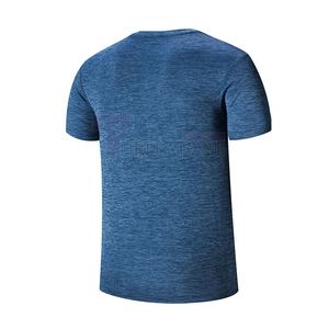 T-shirt de sport 100% coton pour homme respirant et anti-odeur haut de sport extensible toute la journée avec logo avant motif solide - Product Image 2