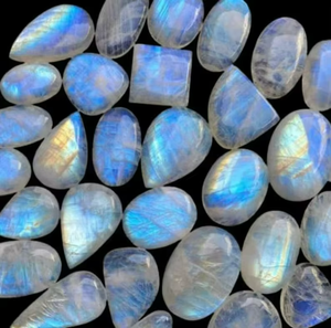 Piedras Preciosas Sueltas de Piedra Lunar Arcoíris Blanca Natural, Cabujón de Forma Mixta, Pulido, para la Elaboración de Joyas y Regalos para Mujeres - Product Image 2