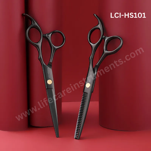 Ensemble de ciseaux de coiffure professionnels noirs en acier inoxydable japonais, avec logo et emballage personnalisés - Product Image 2