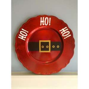 Placa de cargador de esmalte rojo estilo Feliz Navidad, plato de Cupcakes Cooke de acabado de alta calidad, bandeja redonda, plato de cargador - Product Image 6