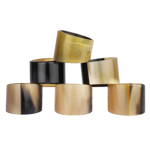 Rond de serviette en corne de buffle Tailles personnalisées Vaisselle Designer de luxe de qualité supérieure Rond de serviette en corne noire - Product Image 5