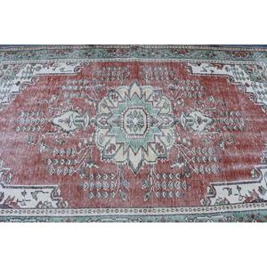 Alfombra Turca de 5x8.2 pies, Alfombra Oriental Roja de Lana - Product Image 4