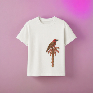 Exclusif Design Floral Broderie T-Shirt Perlé Sequin Fleur Coton Tee Boutique Fashion Apparel Casual Short Sleeve Cotton - Product Image 2