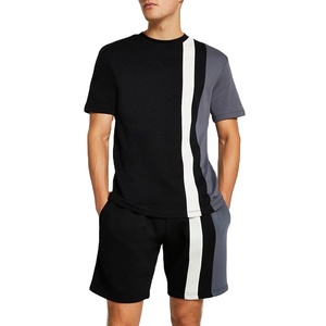 Ensembles de vêtements pour hommes en polyester/coton respirant personnalisés pour l'été, t-shirt à manches courtes, ensembles de jogging 2 pièces, style streetwear 2027 - Product Image 3