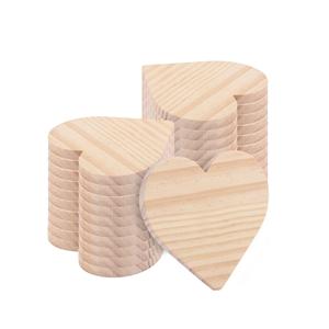 Posavasos de madera sin terminar de 4 pulgadas, 36 piezas, placas de madera de corazón Premium para manualidades, dibujo, pintura, grabado en madera - Product Image 1
