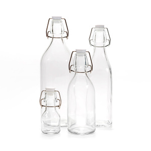 Botellas de Vidrio Transparentes con Tapa Abatible Personalizadas de 250 ml, 500 ml, 750 ml, 1000 ml, Botella de Vidrio para Bebidas, Vodka, Whisky con Tapa Abatible Fácil de Abrir - Product Image 2