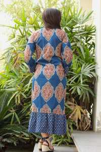 Vestido Midi de Algodón con Estampado Floral para Mujer, Vestido Camisero, Atuendo Indio para Vacaciones de Verano - Product Image 5