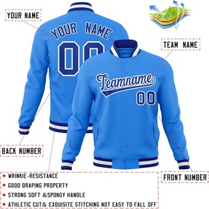 Chaqueta universitaria de moda con parches bordados personalizados Mezcla de lana Cuerpo Mangas de contraste Béisbol College Letterman Jacket OEM - Product Image 4