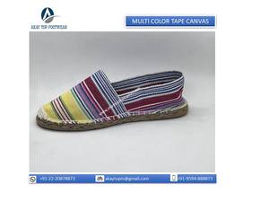 Espadrilles unisexes, ruban multicolore, toile espadrilles en jute, semelle intérieure, nouveau style, rayures multicolores, espadrilles plates décontractées - Product Image 3