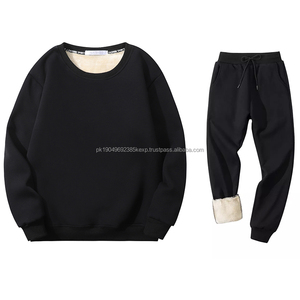 Ensemble survêtement unisexe personnalisé en sherpa pour homme, pantalon de jogging surdimensionné personnalisé, survêtement en molleton de laine d'agneau, survêtement pour homme - Product Image 5