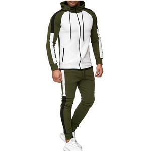 Conjunto de jersey con logotipo personalizado de OEM, pantalones ajustados para correr y Sudadera con capucha y cremallera, chándales de lana de algodón de primera calidad para hombre, invierno de talla grande - Product Image 1