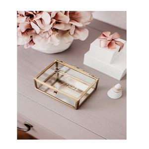 Caja de anillo de mujer con marco dorado de diseño admirable, caja de almacenamiento de anillo de forma cuadrada de la más alta calidad para uso de regalos de boda - Product Image 2