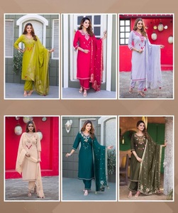 Ensemble léger 3 pièces en rayonne Kurti fil à tisser en viscose pour toutes les occasions, y compris les fêtes - Product Image 6
