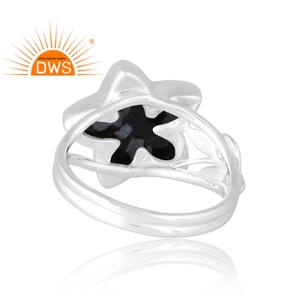 Vente chaude 925 argent Sterling naturel flocon de neige obsidienne bague en pierres précieuses bijoux personnalisés pour les femmes cadeau pour elle - Product Image 2