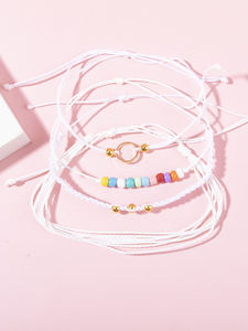 4 unids/set pulsera de dijes hecha a mano ajustable estilo bohemio pulseras coloridas para niñas <span class=keywords><strong>simplemente</strong></span> pulsera de cuerda regalo para <span class=keywords><strong>amigos</strong></span> - Product Image 3