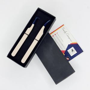 แหนบต่อขนตาสแตนเลสสตีลสีนู้ด ยี่ห้อส่วนตัว ขนาด 10 มม. จับแน่น บางเฉียบ สำหรับต่อขนตาแบบวอลลุ่ม รูปทรงดอลฟิน ใช้งานได้ยาวนาน - Product Image 2