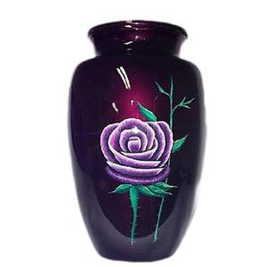 Urna de cremación floral Lavanda Rosa sobre fondo Borgoña Una gran urna para cualquier amante de la naturaleza o las flores - Product Image 1