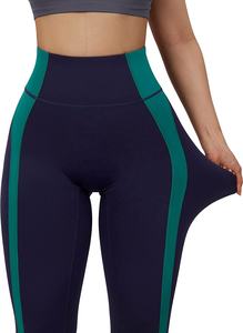 Leggings de gimnasio de cintura alta para mujer Pantalones de Yoga de levantamiento de botín de entrenamiento de bloque de color con bolsillos - Product Image 3