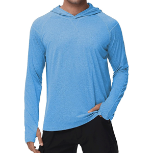 Camiseta Unisex con Capucha, Manga Larga, Protección Solar UPF 50, Antibacteriana, 180g, Impresión por Sublimación, para Pesca, Senderismo, Correr, Natación - 100% - Product Image 1