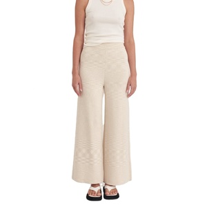 Pantalon de détente décontracté 100% Coton Uni pour l'automne, Taille haute, Teint en pièce, Séchage rapide, Coupe ajustée aux hanches, Longueur cheville, Poches au dos - Product Image 1