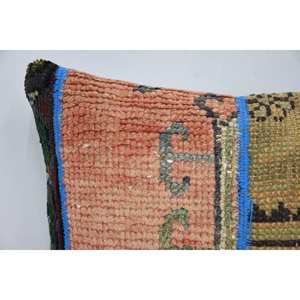 Coussin Kantha patchwork en laine multicolore 16x16 pouces tissé avec motif vintage Décoration artistique pour la maison - Product Image 2