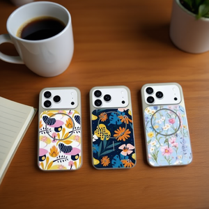 Étui magnétique anti-chute en TPU+PC à motif floral Chinoiserie avec support de sublimation et support de téléphone pour téléphones mobiles S24/S25 - Product Image 3