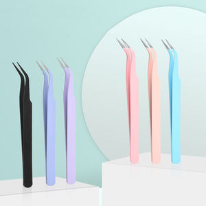 Pinces à cils professionnelles en acier inoxydable, outils classiques de haute qualité pour les cils, pointe lisse, anti-magnétique, longueur de 10 mm pour les cils - Product Image 4