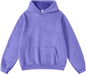 Sudadera con capucha de lavado Vintage informal de alta calidad para hombre 100% algodón ropa de calle de peso pesado de gran tamaño lavado ácido básico mezcla de algodón - Product Image 1