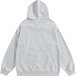Sweat-shirts pour hommes 100% coton avec strass, mode luxe décontractée streetwear, pull personnalisé, écologique, lourd, épaules tombantes - Product Image 4